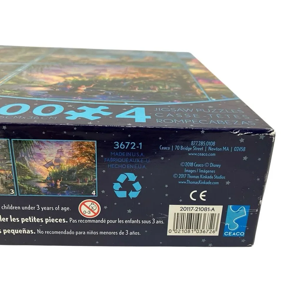 Ceaco Disney Puzzle Set 4x500 Piece Thomas Kinkade Snow White Pocahontas Mickey